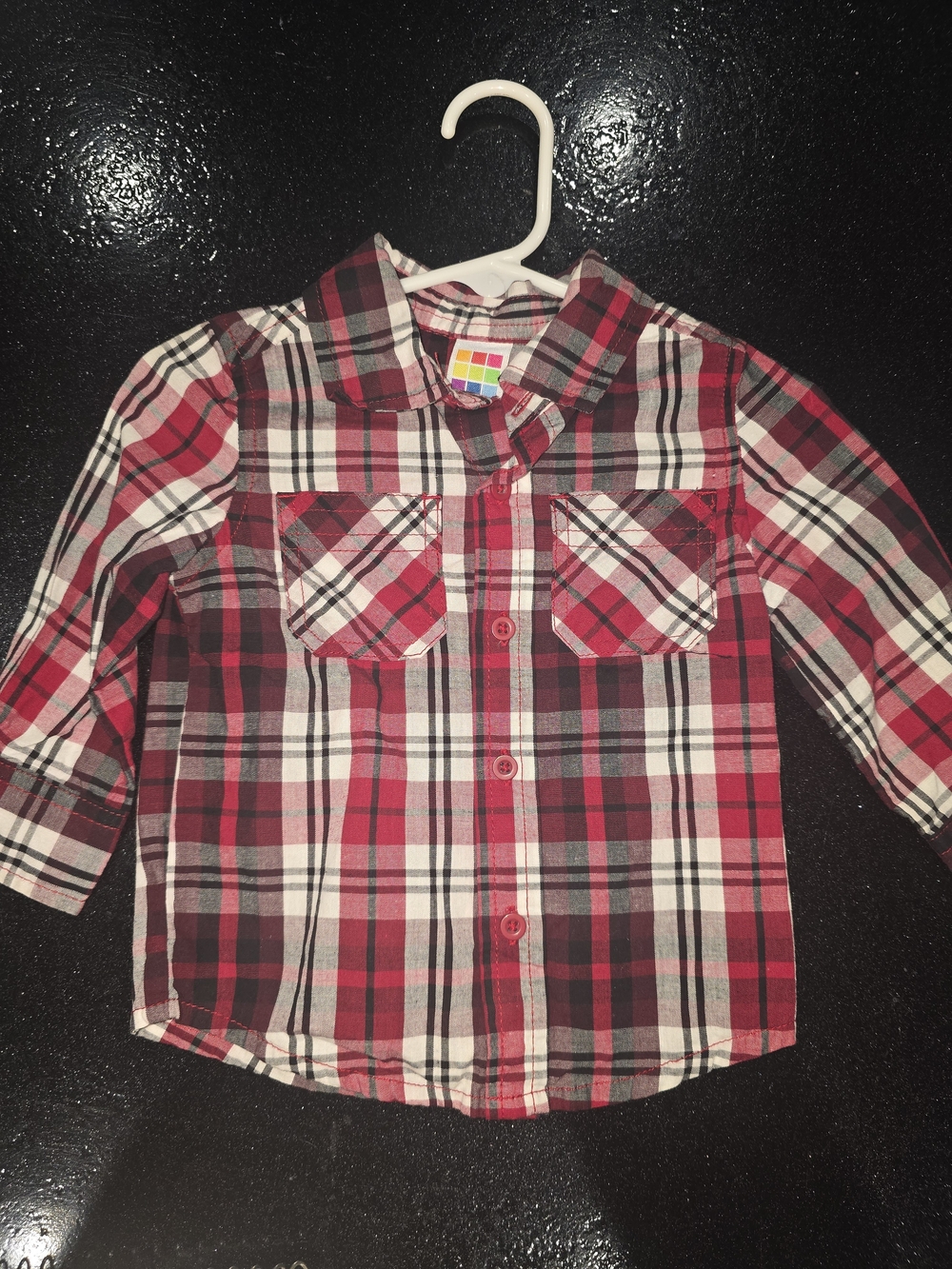 healthtex Red Plaid Button-Front Kids Shirt